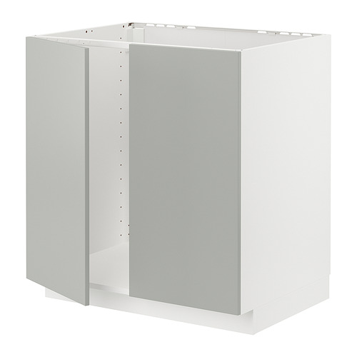 METOD base cabinet for sink + 2 doors