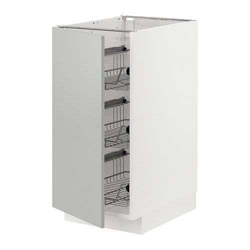 METOD base cabinet with wire baskets