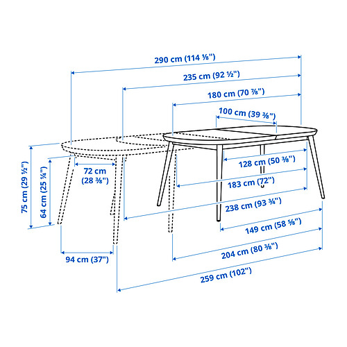 TJÄRKIL extendable table