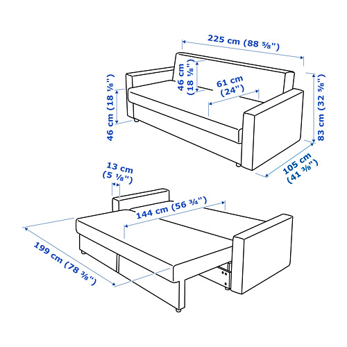 FRIHETEN three-seat sofa-bed