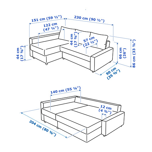 FRIHETEN/KLAGSHAMN corner sofa-bed with storage