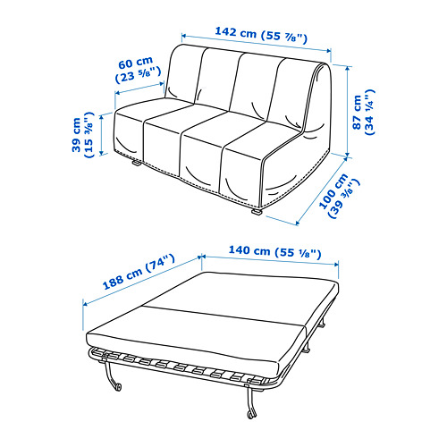 LYCKSELE MURBO 2-seat sofa-bed