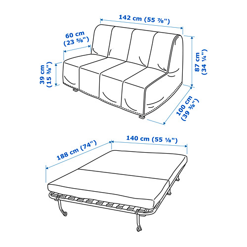 LYCKSELE HÅVET 2-seat sofa-bed