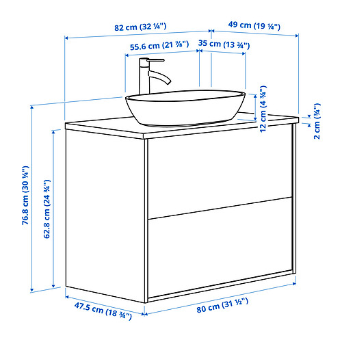 ÄNGSJÖN/OXMYREN wash-stnd w drawers/wash-basin/tap