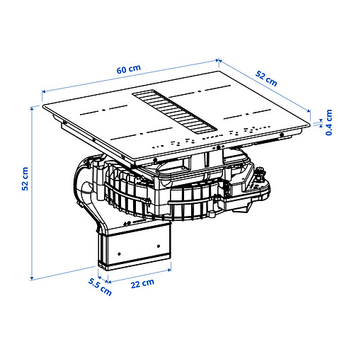 TÄCKNAN induction hob/integrated extractor