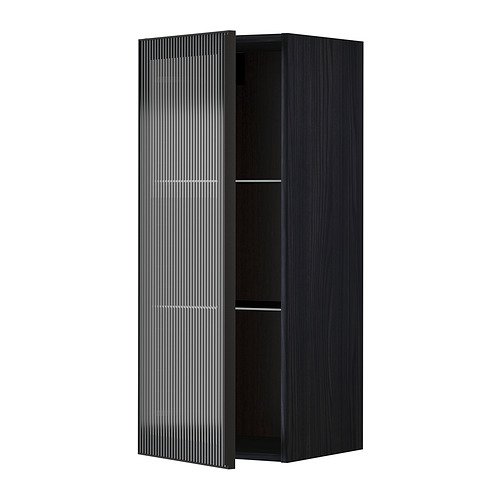METOD wall cabinet w shelves/glass door