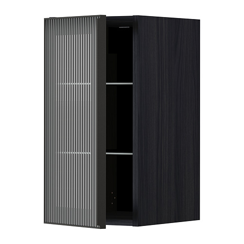 METOD wall cabinet w shelves/glass door