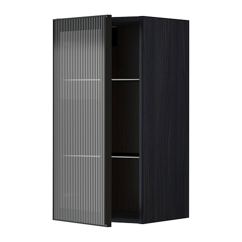 METOD wall cabinet w shelves/glass door
