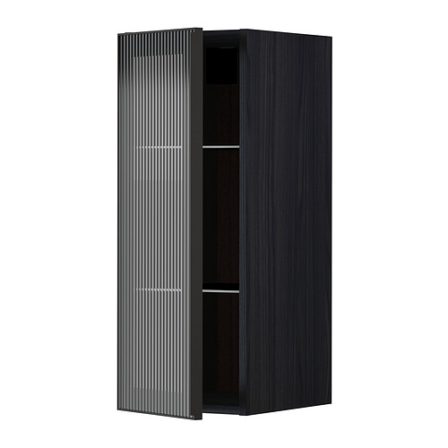 METOD wall cabinet w shelves/glass door
