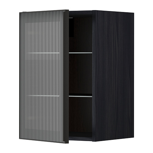METOD wall cabinet w shelves/glass door