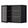 METOD, wall cabinet w shelves/2 glass drs