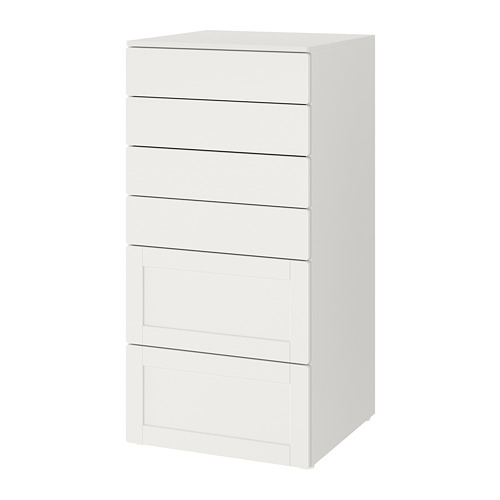 SMÅSTAD/PLATSA, chest of 6 drawers