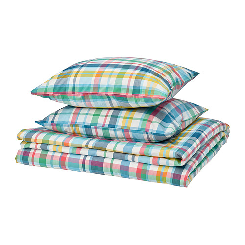 HÖSTGENTIANA, duvet cover and 2 pillowcases