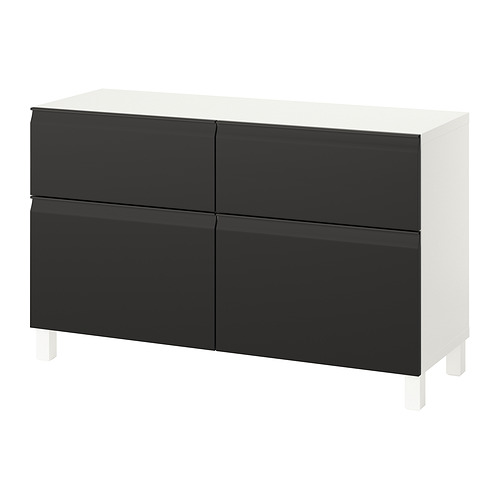 BESTÅ, hirsla með hurðum/skúffum