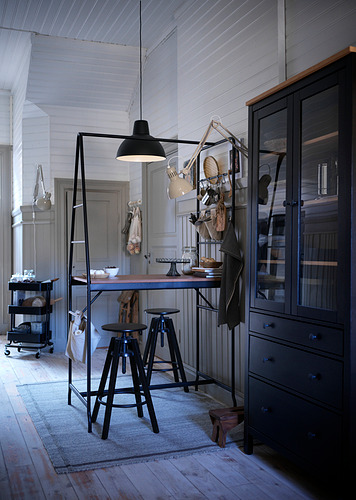 HÅVERUD, table with storage ladder