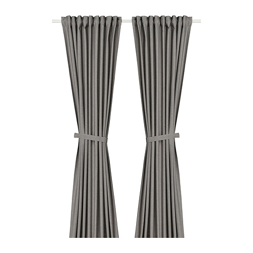 LENDA curtains with tie-backs, 1 pair