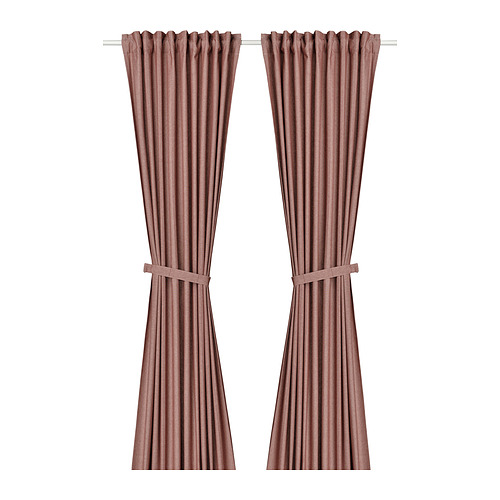 LENDA curtains with tie-backs, 1 pair