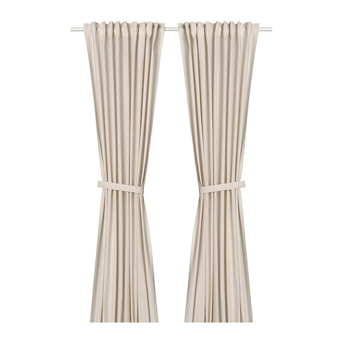 LENDA, curtains with tie-backs, 1 pair