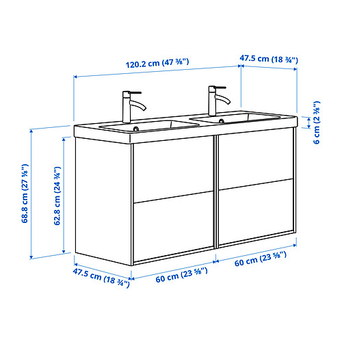 ÄNGSJÖN/BACKSJÖN wash-stand/wash-basin/taps