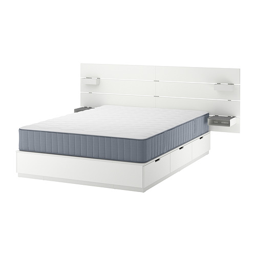 NORDLI, bed frame with storage and mattress
