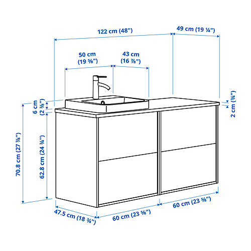 ÄNGSJÖN/BACKSJÖN wash-stand/wash-basin/tap