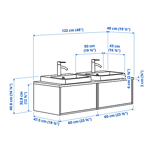 ÄNGSJÖN/BACKSJÖN wash-stand/wash-basins/taps