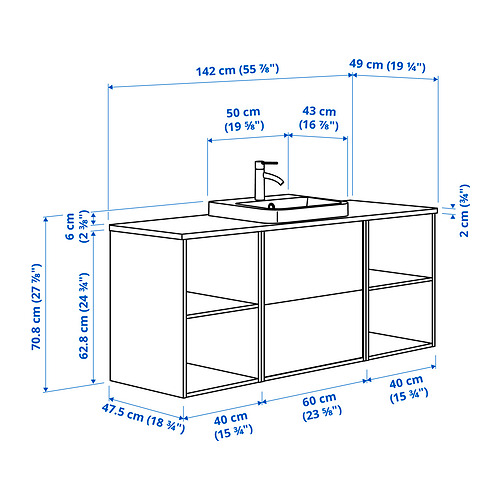 ÄNGSJÖN/BACKSJÖN wash-stand/wash-basin/tap