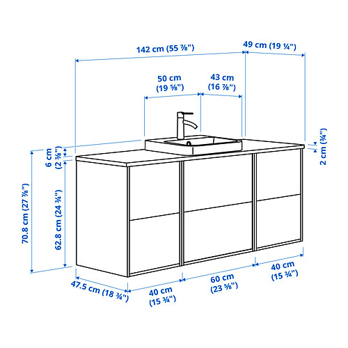 ÄNGSJÖN/BACKSJÖN wash-stand/wash-basin/tap