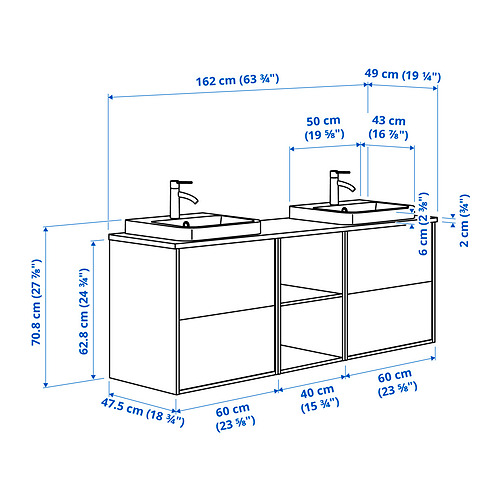 ÄNGSJÖN/BACKSJÖN wash-stand/wash-basins/taps