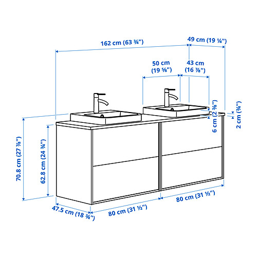 ÄNGSJÖN/BACKSJÖN wash-stand/wash-basins/taps