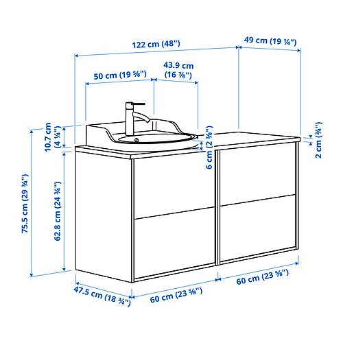 TÄNNFORSEN/RUTSJÖN wash-stand/wash-basin/tap