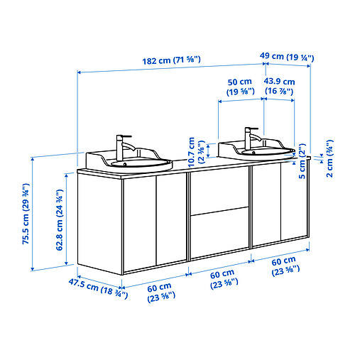 TÄNNFORSEN/RUTSJÖN wash-stand/wash-basins/taps