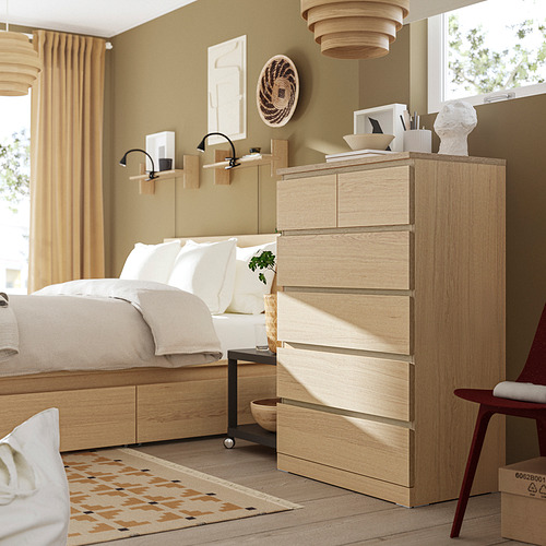 MALM, kommóða, sex skúffur