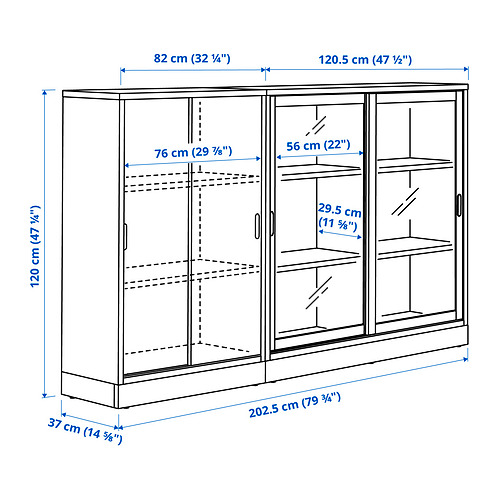 TONSTAD storage combination w sliding doors