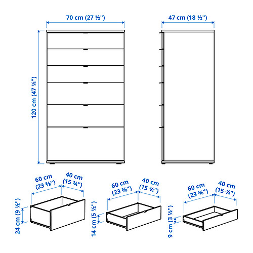 VIHALS chest of 6 drawers