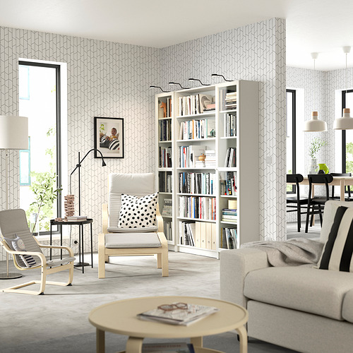 BILLY/OXBERG, bookcase combination w glass doors
