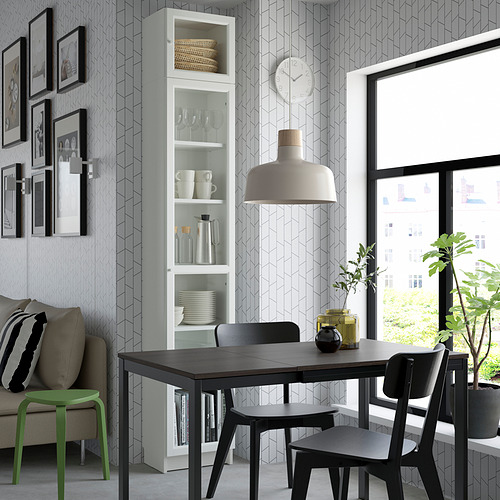 BILLY/OXBERG, bookcase with glass door