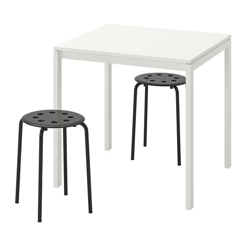MELLTORP/MARIUS, borð og tveir stólar
