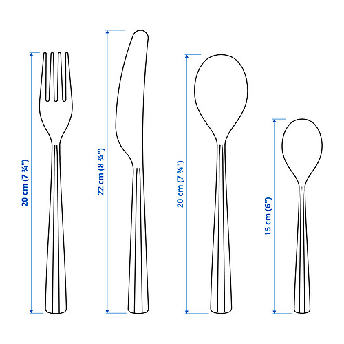 SJUGÄLSHAJ 24-piece cutlery set