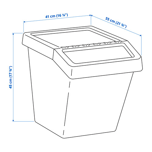 SORTERA waste sorting bin with lid