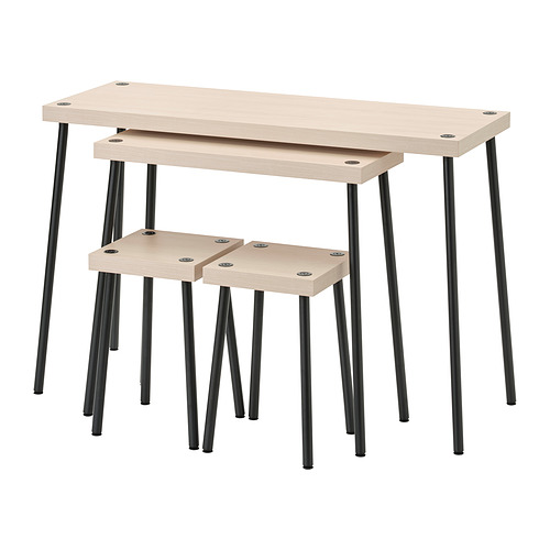 FRIDNÄS, nesting tables with stools set of 4