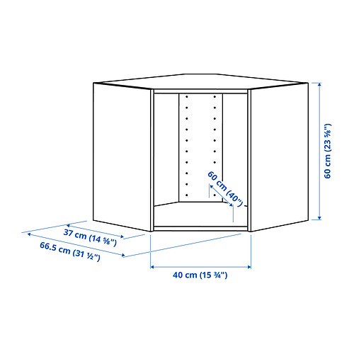 METOD, veggskápur í horn