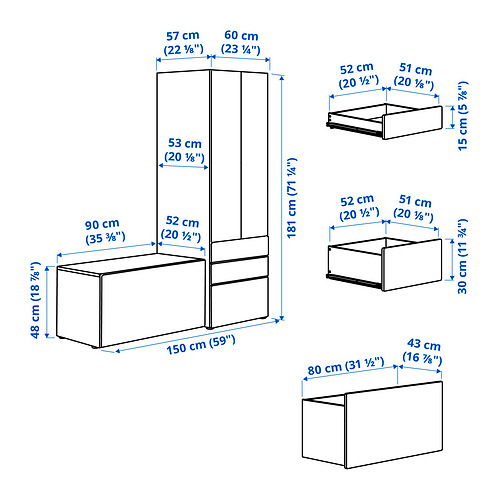 SMÅSTAD/PLATSA hirsla, samsetning
