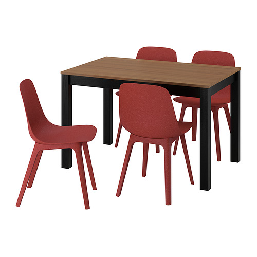 ÅLHULT/ODGER, borð og fjórir stólar