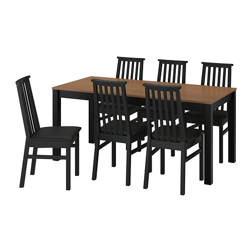 ÅLHULT/ÅLHULT, borð og sex stólar