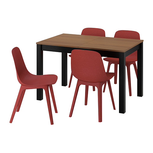 ÅLHULT/ODGER, borð og fjórir stólar