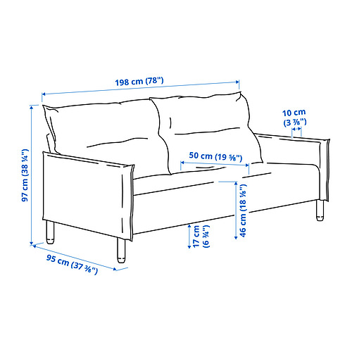 MANNARP 3-seat sofa