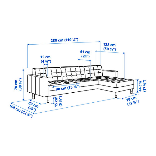 LANDSKRONA 4-seat sofa