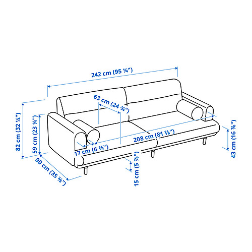 LÅNGARYD 3-seat sofa