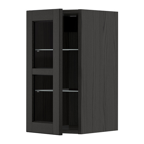 METOD wall cabinet w shelves/glass door